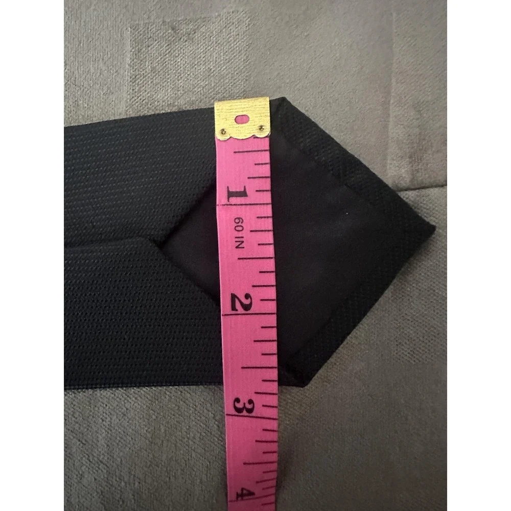 Perry Ellis Portfolio Tie Mens One Size Black Textured Solid Necktie‎ Formal